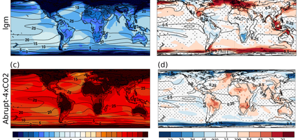 Variability of surface climate in simulations of past and future 