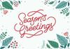 Season's greeting lettering background with winter theme.